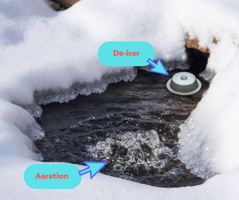 pond de-icer and pond aerator