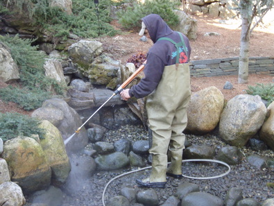 pressure washing a pond in northern nj