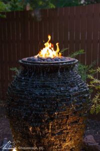 Aquascape Medium Stacked Slate Urn w/Fire Upgrade